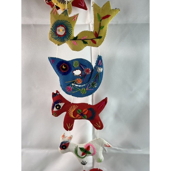 Vintage Chinese Zodiac Folk Art Ornaments Embroidered Hand‎ Made Set Of 12 - Picture 3 of 7